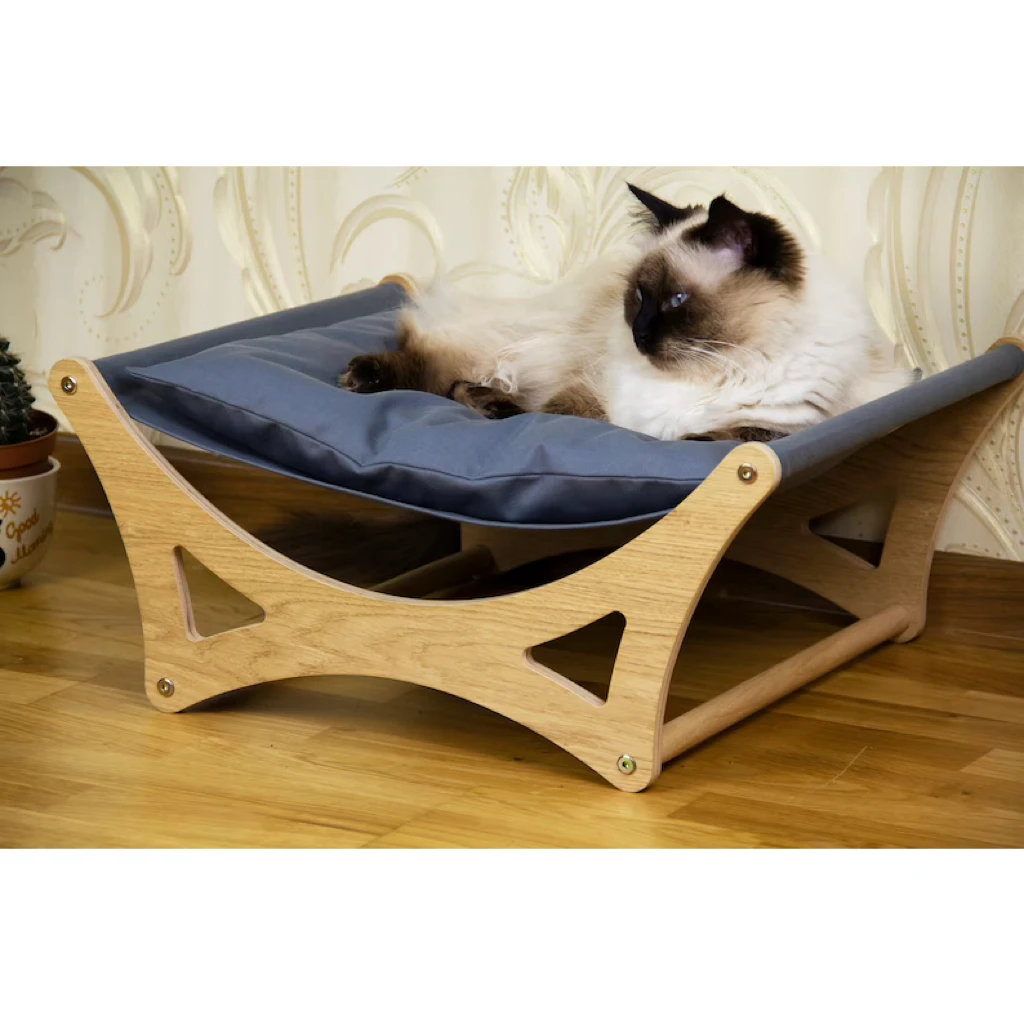 Wooden modern design pet furniture cat lover gift cat dog wooden hammock