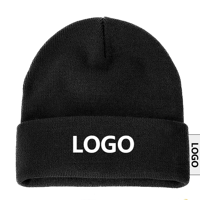 60 colors beanies manufacturer custom logo embroidery unisex acrylic knit cuffed beanie cap warm winter knit hats beanie
