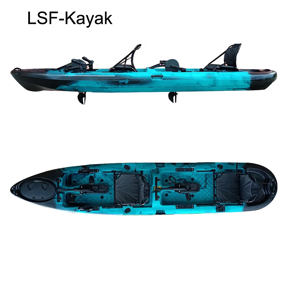 LSF 2 человек кожанная байдарка с низкой ценой ножная педаль сидеть на двойной Педальный привод каяк