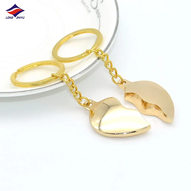 Longzhiyu 17 Years Factory Black Broken Heart Key chain ring Custom Logo Small Gift for Your Girlfriend Metal Enamel Keyring