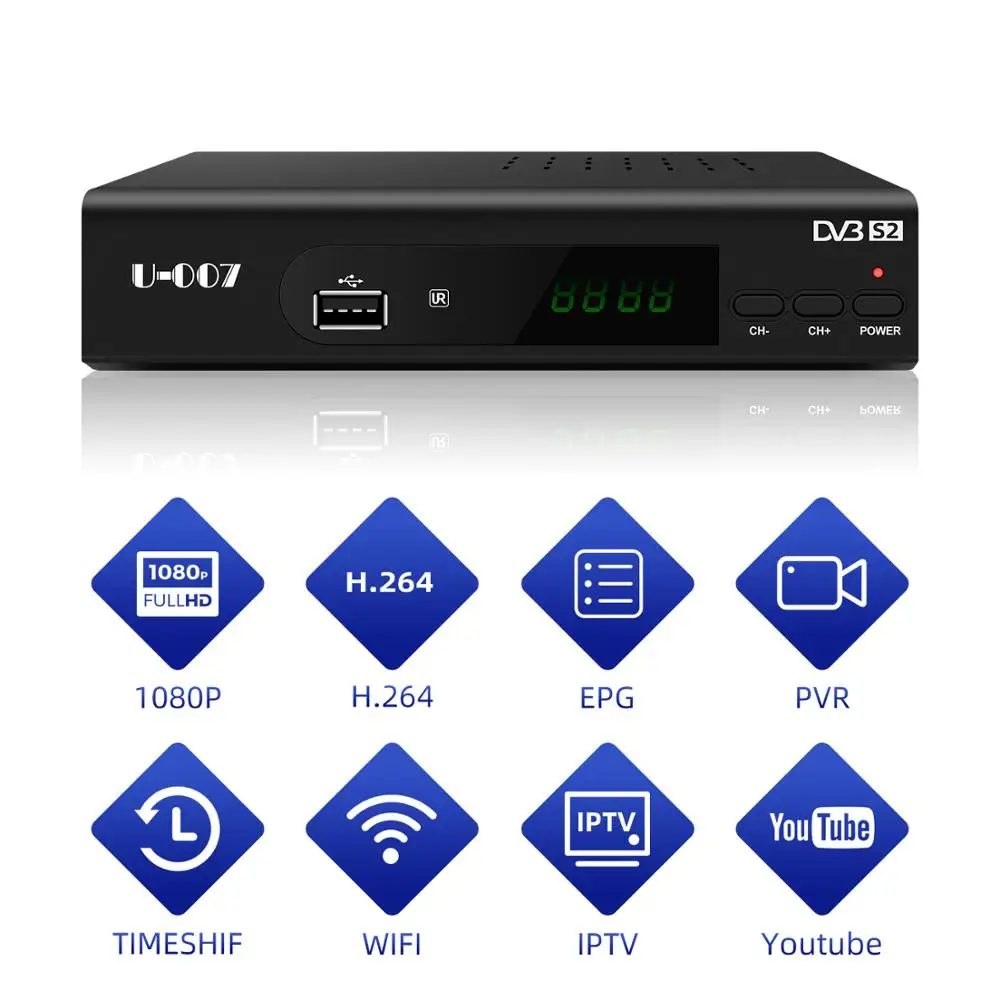 Full HD USB dvbs2 Digital Satellite receiver FTA dvb-S2 Set Top Box