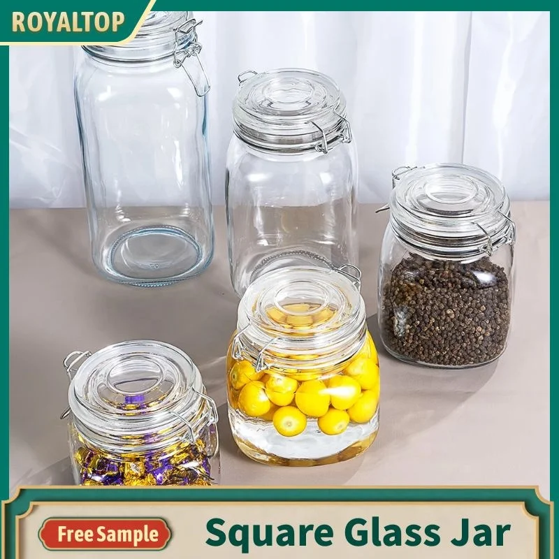 kitchen & tabletop storage airtight mason jar with sealed lid keuken en tafelblad large glass jar set for spice jam honey coffee