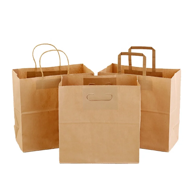 
Recycle wholesale flat paper bag kraft shopping bags for paper carry bags with handle 