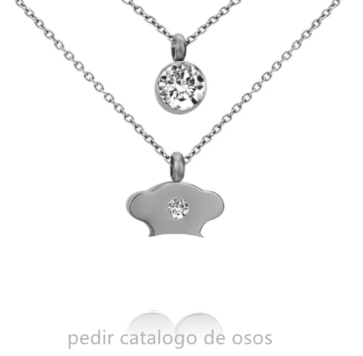 contact for lower price Cute Bear Lucky Hollow Pendant  Women Stainless Steel Jewelry Joyeria link necklace Touses 18K Gold