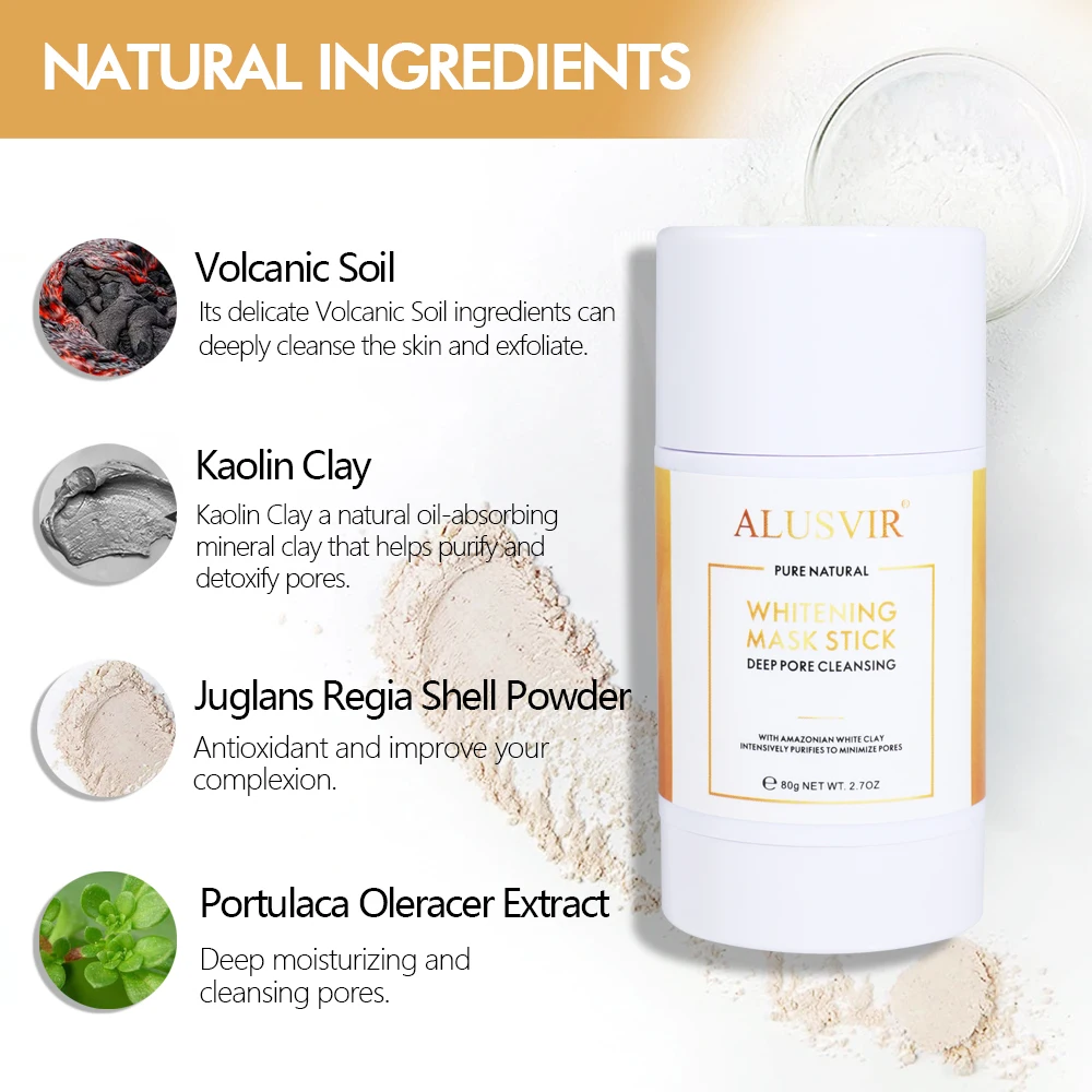 Korean Skin Care Organic Whitening Immediately Deep Cleansing Hydrating Body Bleaching Facial Face Mud Clay Mask Stick