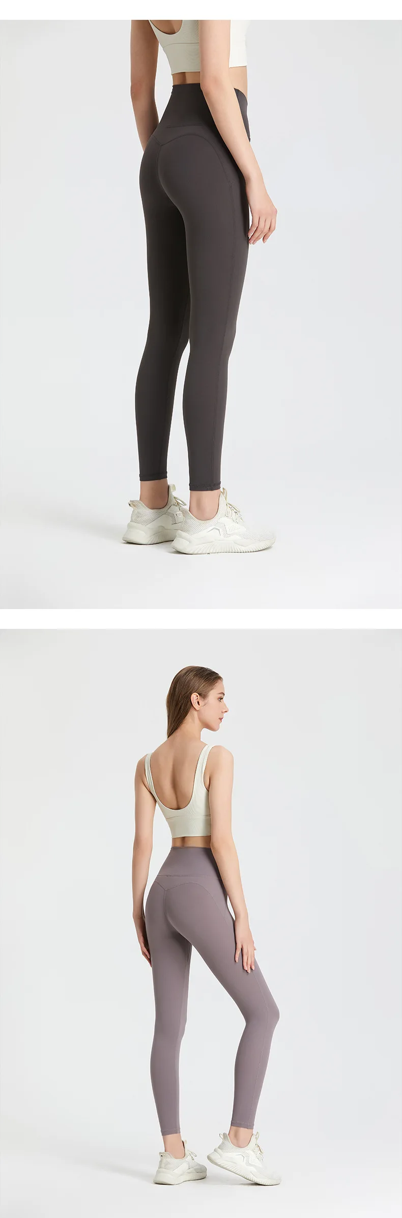 New No panties zero sense lulu one-piece yoga pants seamless bare back pocket leggings peach butt lift skinny exercise pants