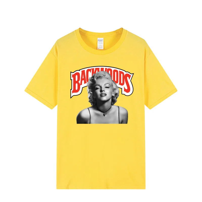 Wholesale Soild Color Cotton Heat Transfer Printing Hip Hop Streetwear Men Women Unisex Cookie Backwoods T Shirt In Bulk