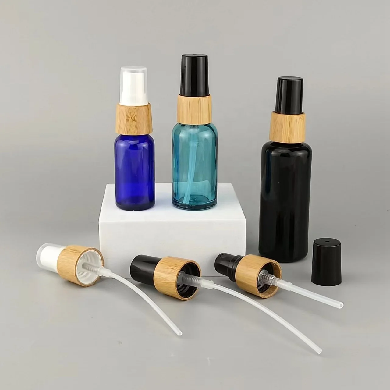 bamboo fine mist spray 18 mm cosmetic spray dispenser black 18/410 bamboo perfume spray pump