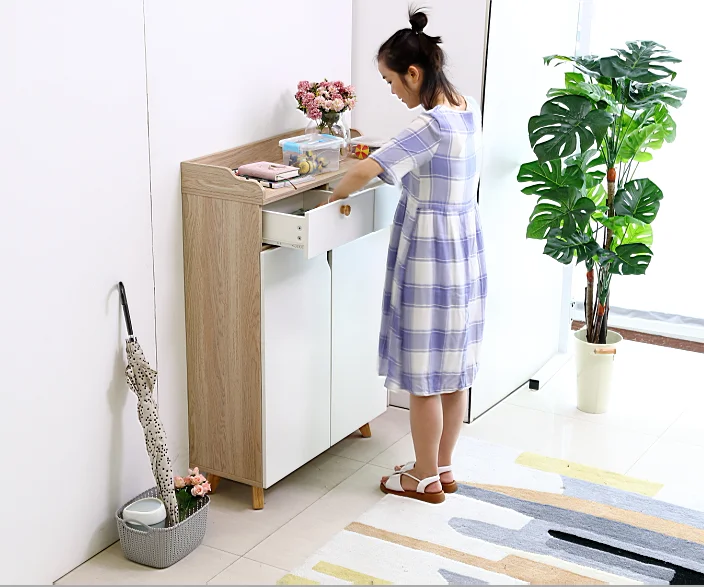 Modern luxury simple wooden shoe Rrack storage cabinet