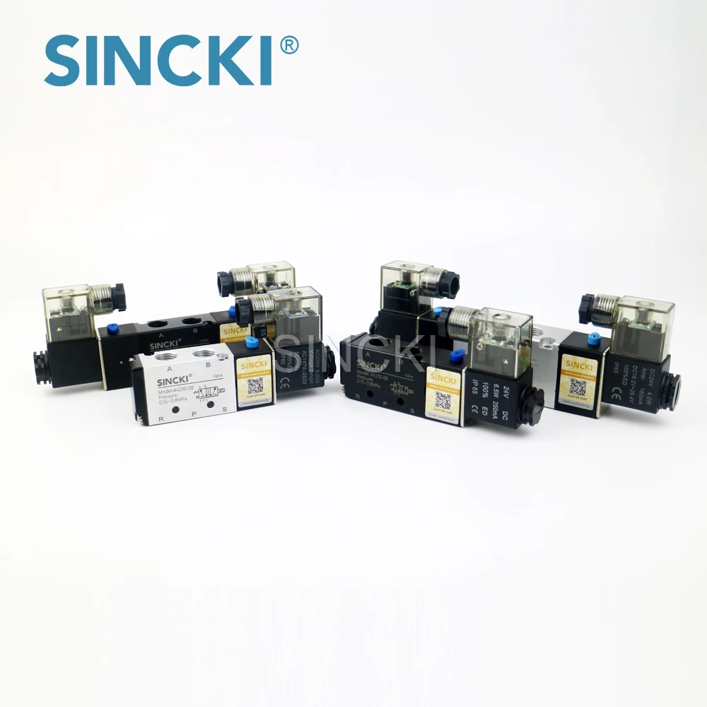 4V series 4V110-m5 5 port 2 way single coil 24V solenoid valve