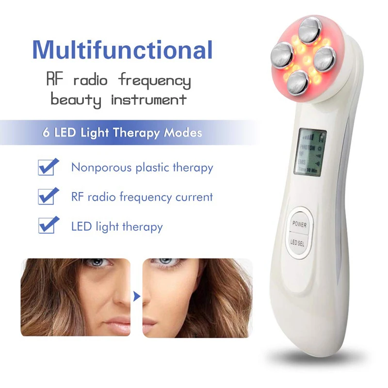 EMS LED Photon Massager Mesotherapy Electroporation RF Radio Frequency Facial Skin Care Face Lift Tighten Beauty Machine