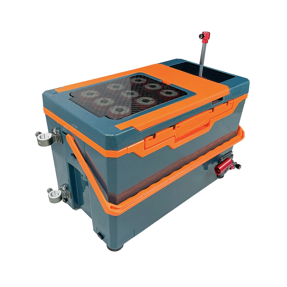 Portable Fishing Box Insulated Cooler with Handle and Wheels Multi-function Fishing Chair Foldable Backrest Large Capacity 32L