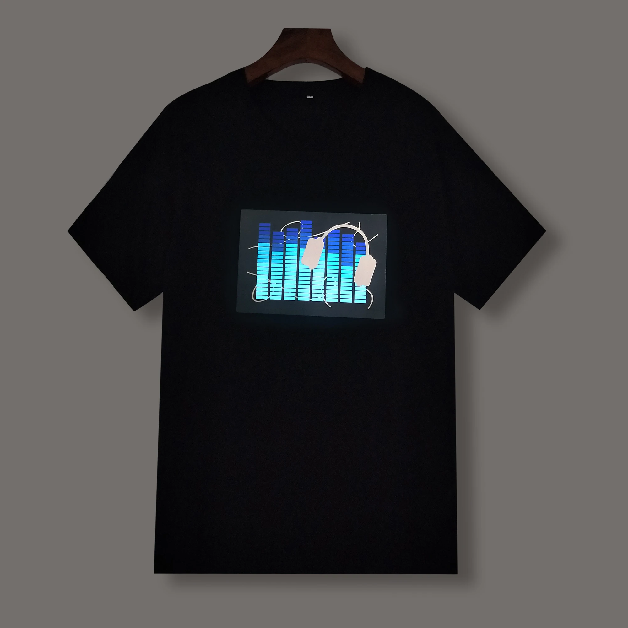Fashion EL product shirts led flashing light display equalizer  el panel led t-shirt for adult party favors