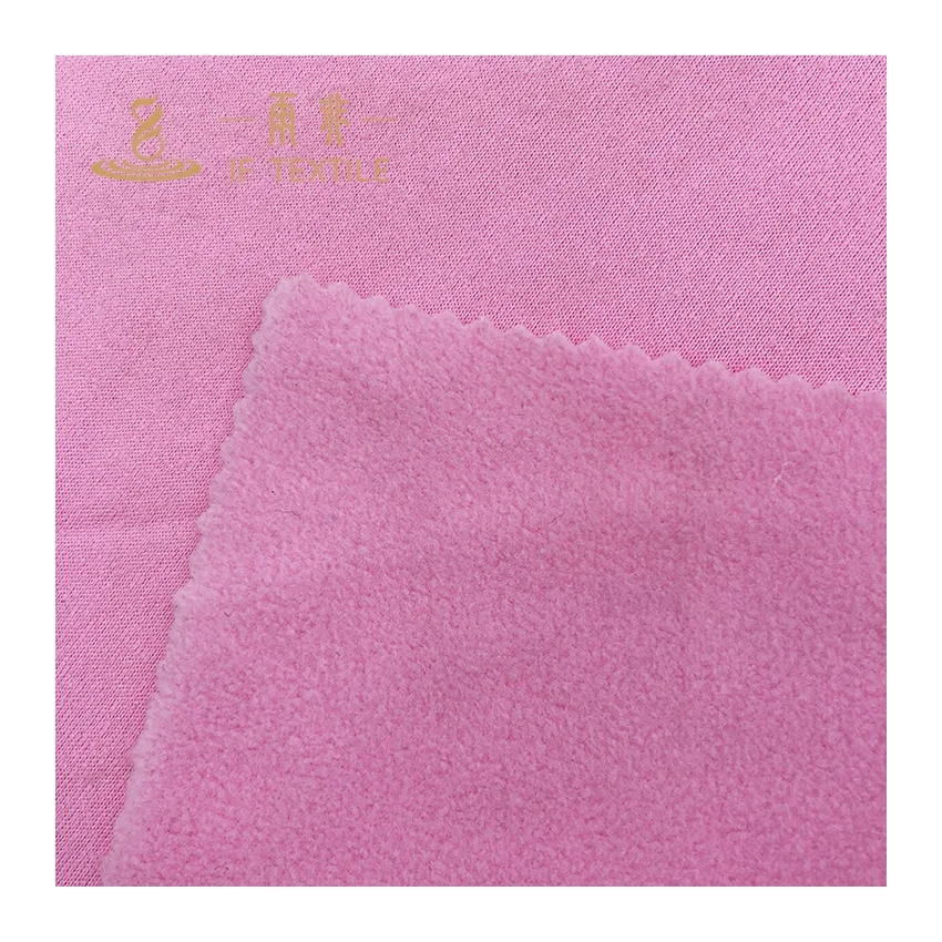 polyester one side brush anti pilling pink color jacket polar fleece fabrics