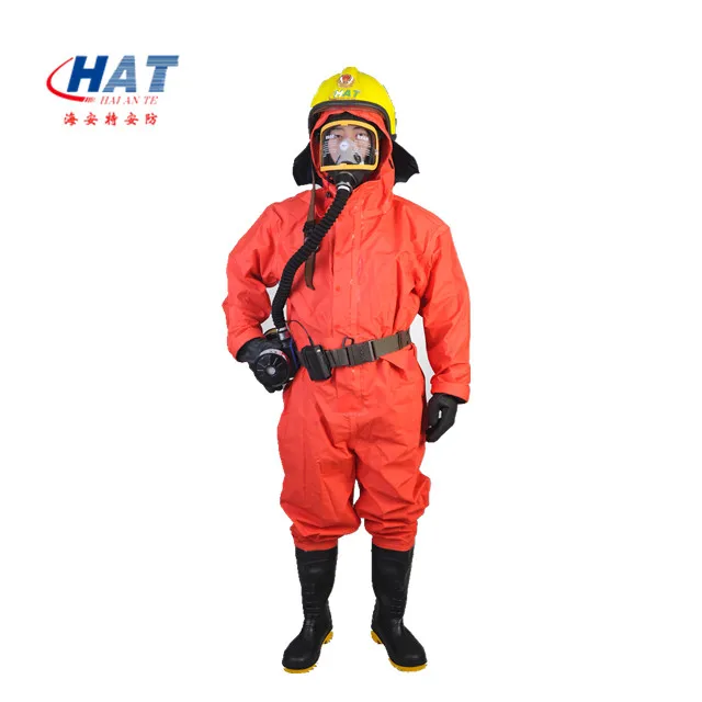 Semi-closed 0.45 mm Reusable Chemical Protective Suit PVC Chemical Hazmat Suits Chemical Protective Clothing