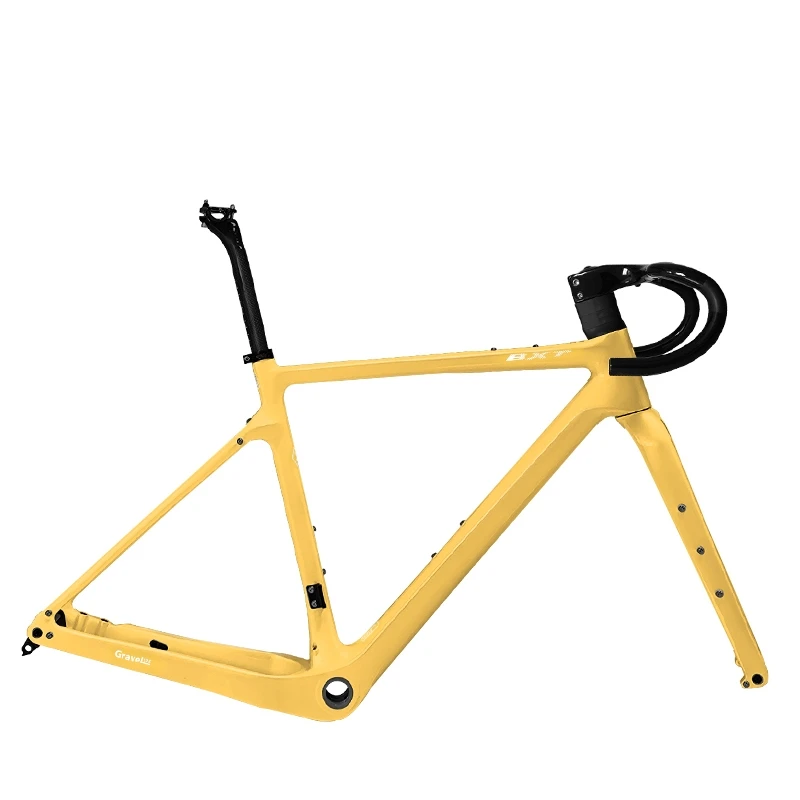 BXT Carbon Gravel Frame Full internal 700C Disc Brake Road Bike Frameset with Fork Handlebar Gravel Bicycle Frames