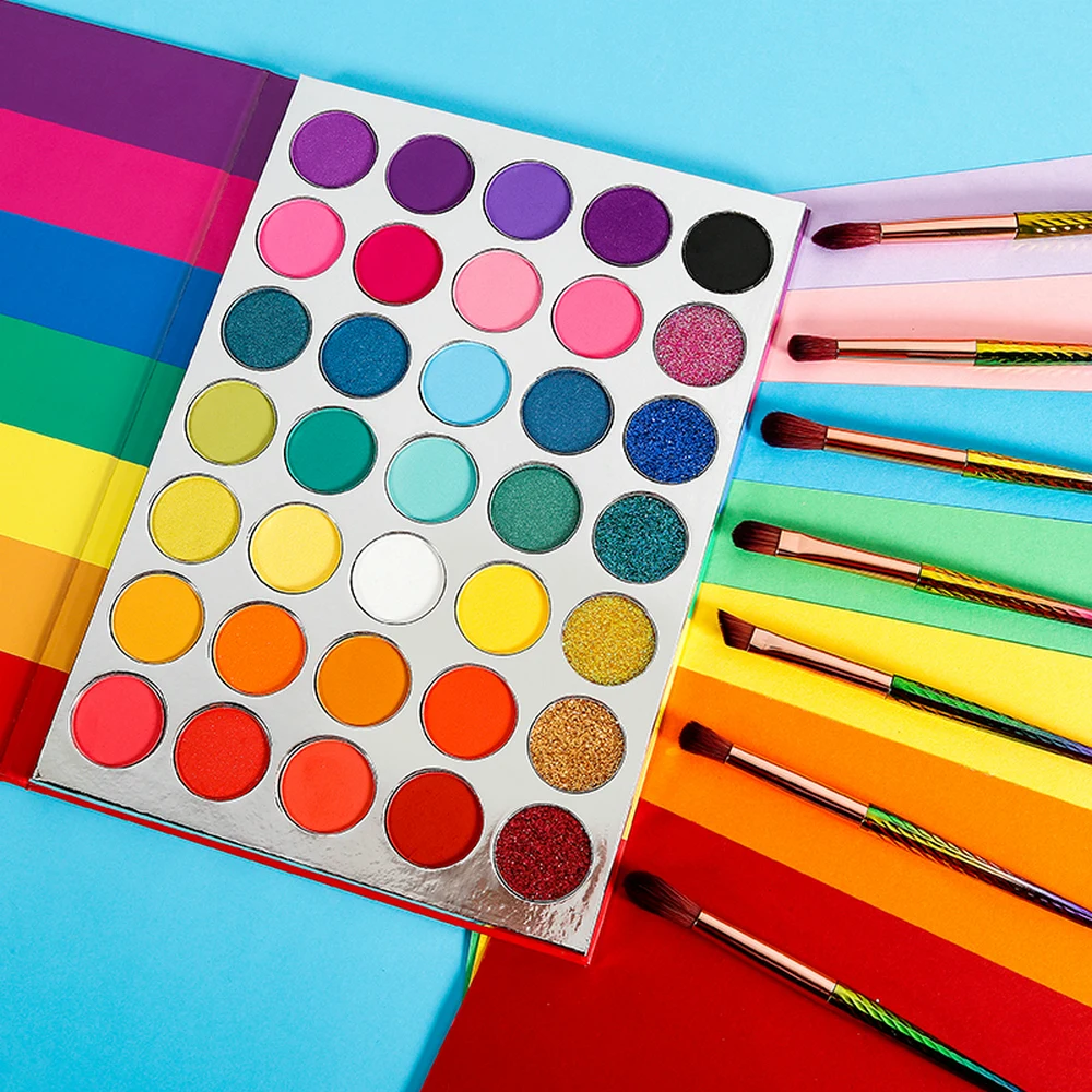 makeup OEM cosmetics 35 colors small matte large glitter eyeshadow palette