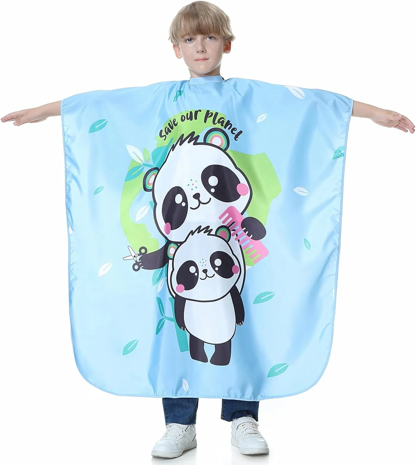 Custom Logo Kids Hair Cutting Cape Cute Cars Pattern Barber Haircut Cape Cover for Children, Baby, Toddler, Boys