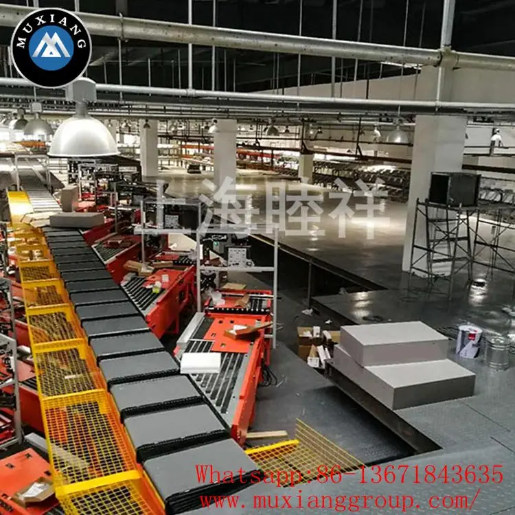 Wheels sorting belt conveyor system for sorting parcel and package sorting / logistic conveyor line equipment