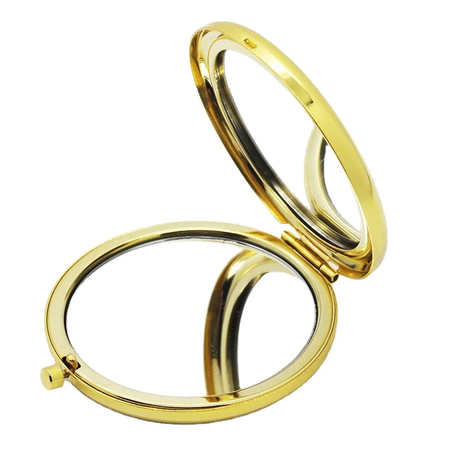 custom logo Round Metal Cosmetic compact Mirror pocket mirror