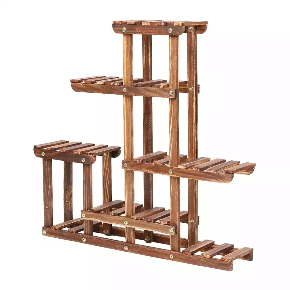 Multi-Tiered Pine Wood Pots Planter Display Rack Flower Pot Rack Shelf Flower Pot Stand
