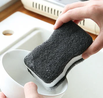 Scrubber Sponge Household Dishes Kitchen Cleaning Double Sided 3 Layer Washing Sponge