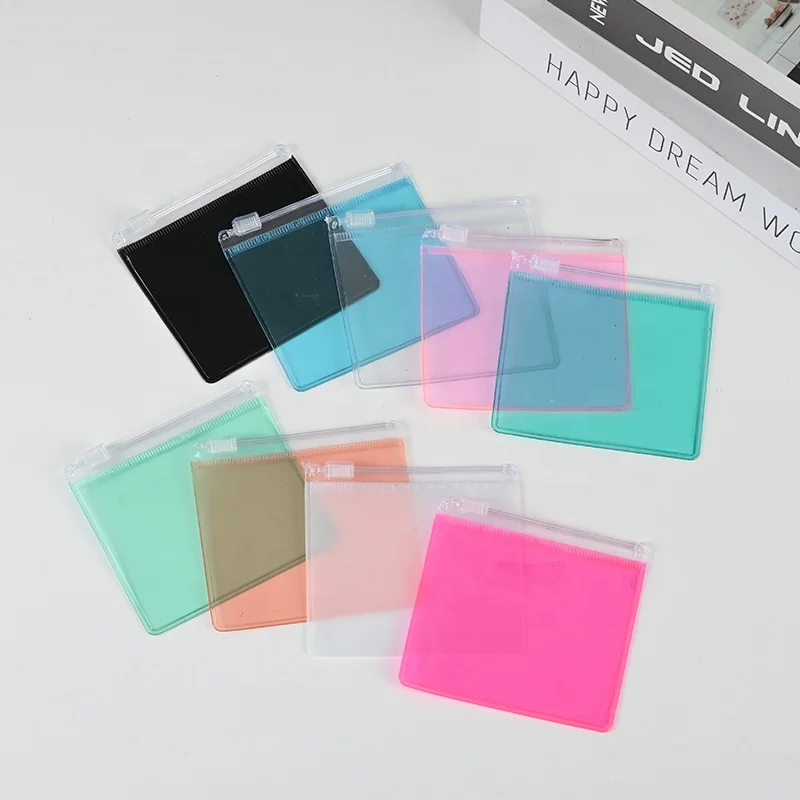 Custom Print Logo Plastic Ziplock Pouch Zip Lock Pvc Small Square Frosted Zipper Bag For Earring Necklace Jewelry Packaging