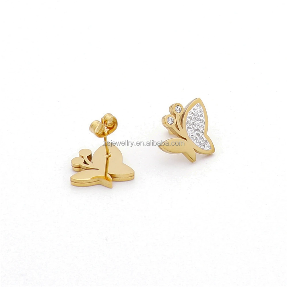 Kundan Stainless Steel 18K Gold Plated Butterfly Luxury Set Jewellery Women Jewelry Sets Zircon