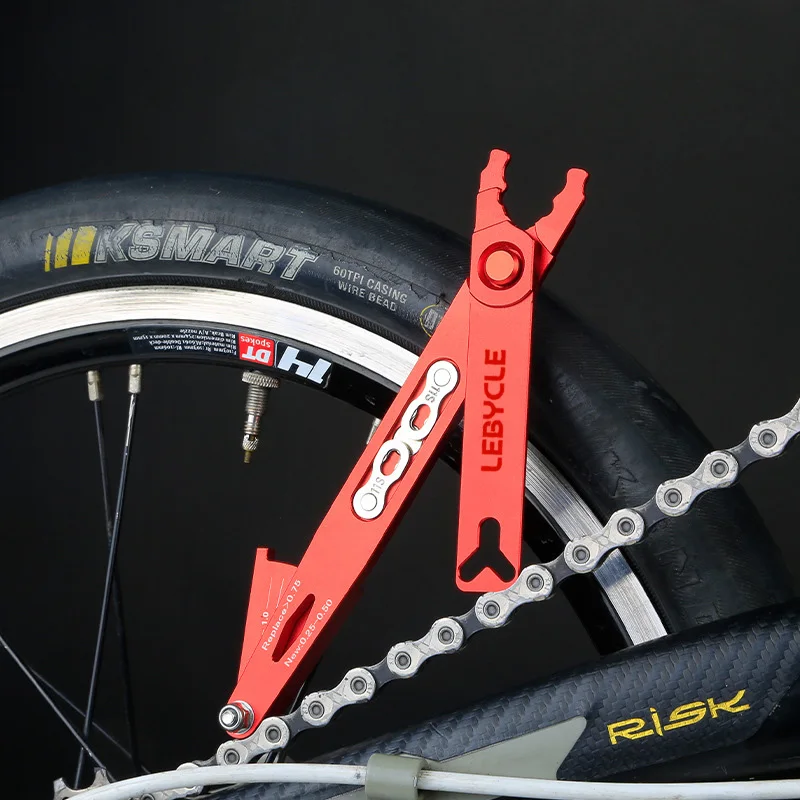 Lebycle 6 In 1 Bicycle Multi Repair Tools Chain Wear Indicator Master Missing Link Chain Quick-Link Bicycle Valve Removal Tool