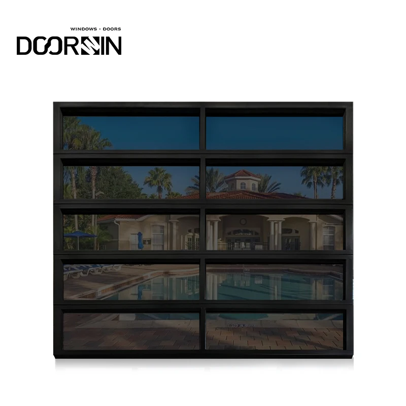 Doorwin Automatic Intelligent Operation Security Rolling Doors Full View Tempered Glass Aluminum Garage Doors