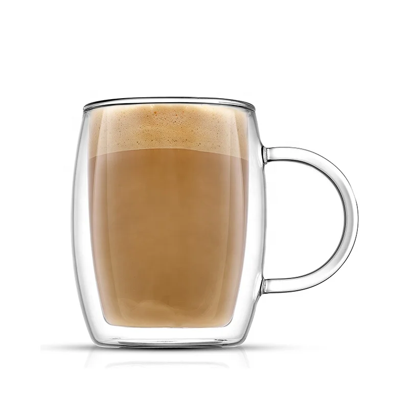 Double-layer anti-scald heat-resistant glass high borosilicate water cup milk juice cup