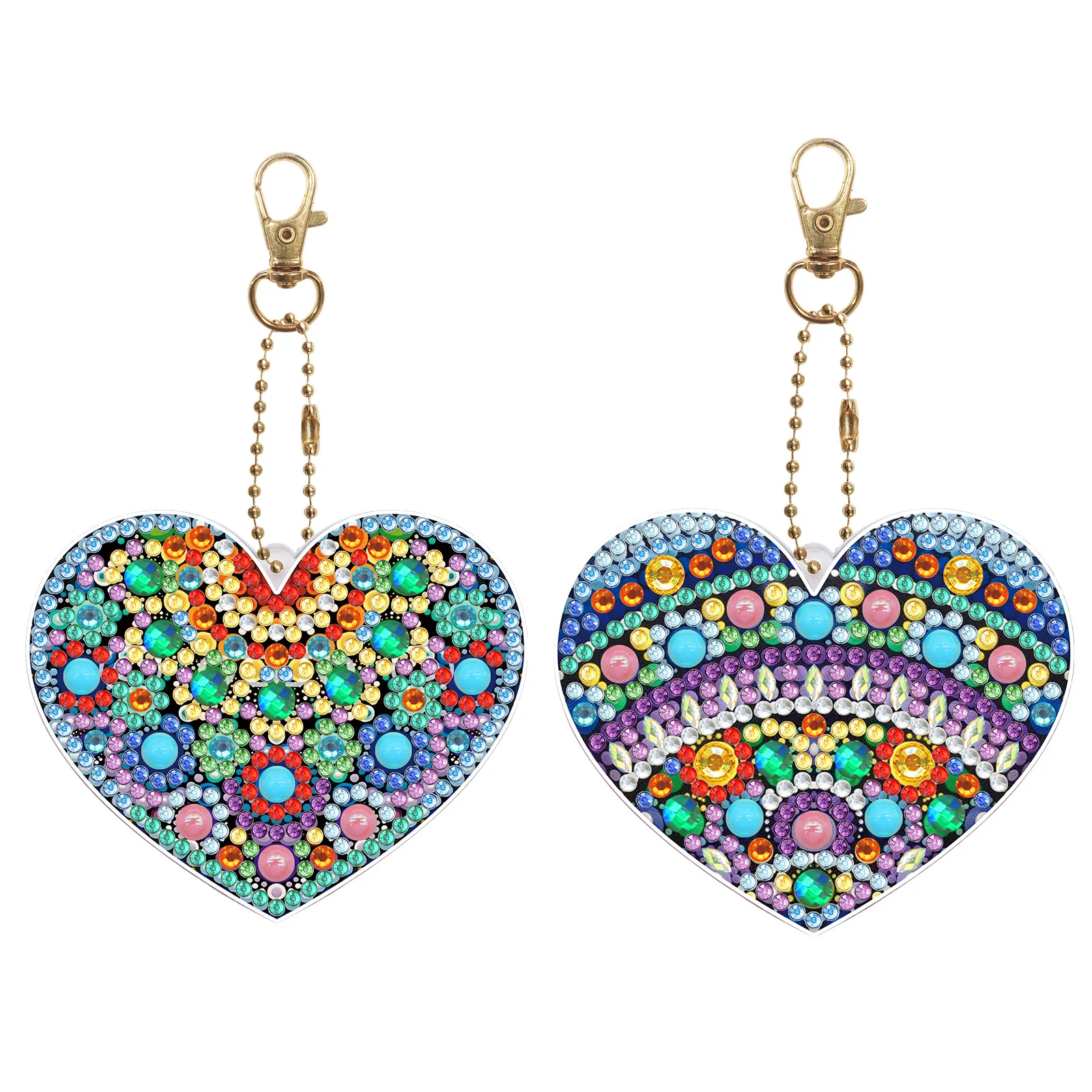 DM-YSK  promotional custom luxury acrylic maze cute gift cheap crystal heart key chain toy  3D DIY Diamond Painting Key-chain