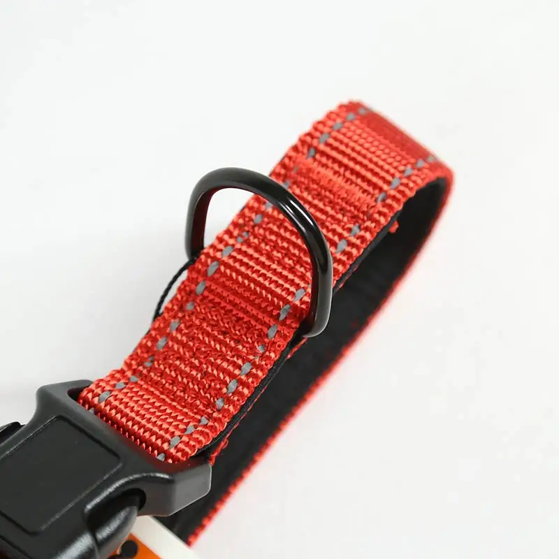 Custom Heavy Duty Reflective Nylon Pet Collar with Leash, Neoprene Pad Skin-friendly Adjustable Dog Collar Leash Set
