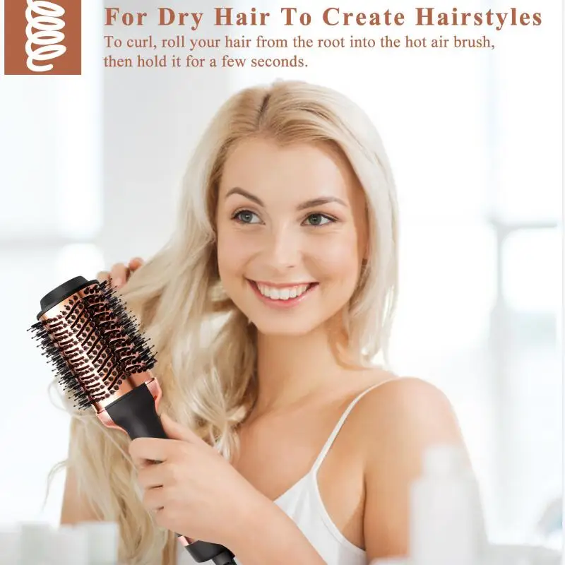 Hot Air Brush 4 In 1 Hair Blow Dryer Stock One Step Hair Dryer And Styler electric brush hair  Blow Dryer Comb