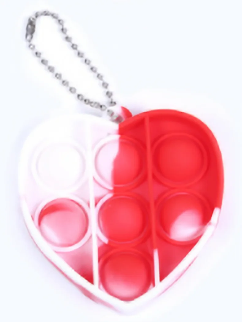 Бесплатная упаковка в форме сердца на День святого Валентина, мини пуш-поп игрушка-брелок