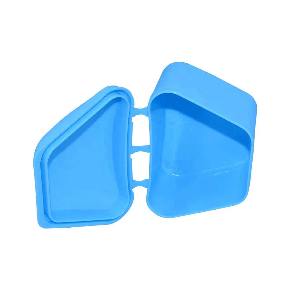 Custom plastic orthodontic denture cleaner box denture bath case uv denture case with mirror and basket