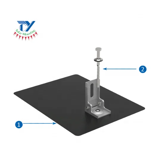 Asphalt Shingle Roof Black Solar flashing Plate and L Foot Combination