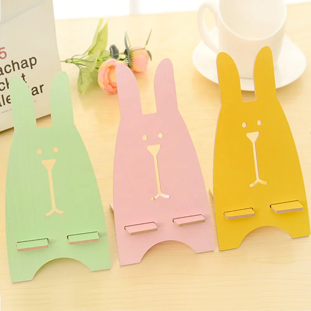 Smart Lovely rabbit plywood pad Mobile phone stents