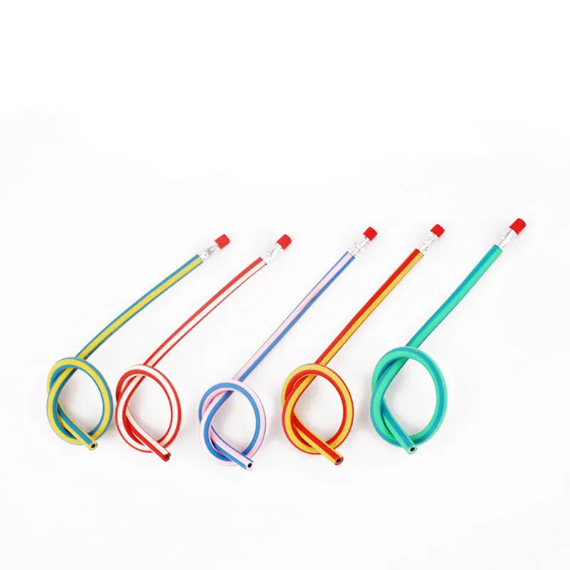 High Quality Promotional Soft Lead Pencil School Stationery Supplies Creative Cartoon Colorful Flexible Pencil