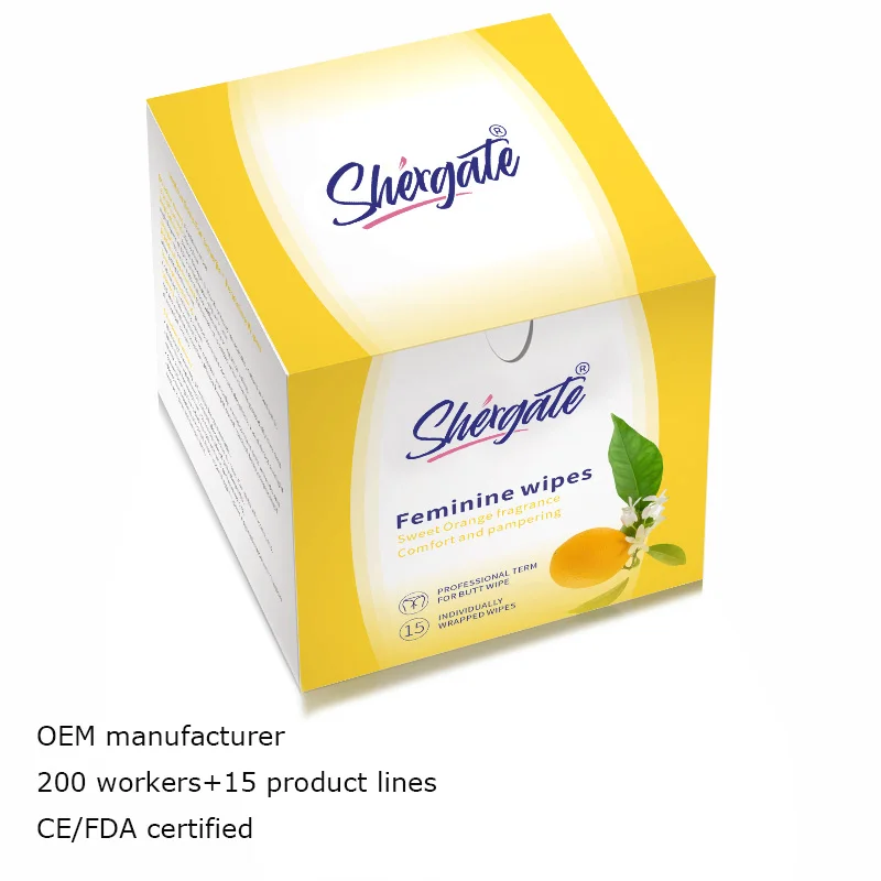 Оптовая продажа Индивидуальные Женские влажные салфетки для интимной зоны натуральные смывные влагалищные гигиенические с индивидуальным логотипом