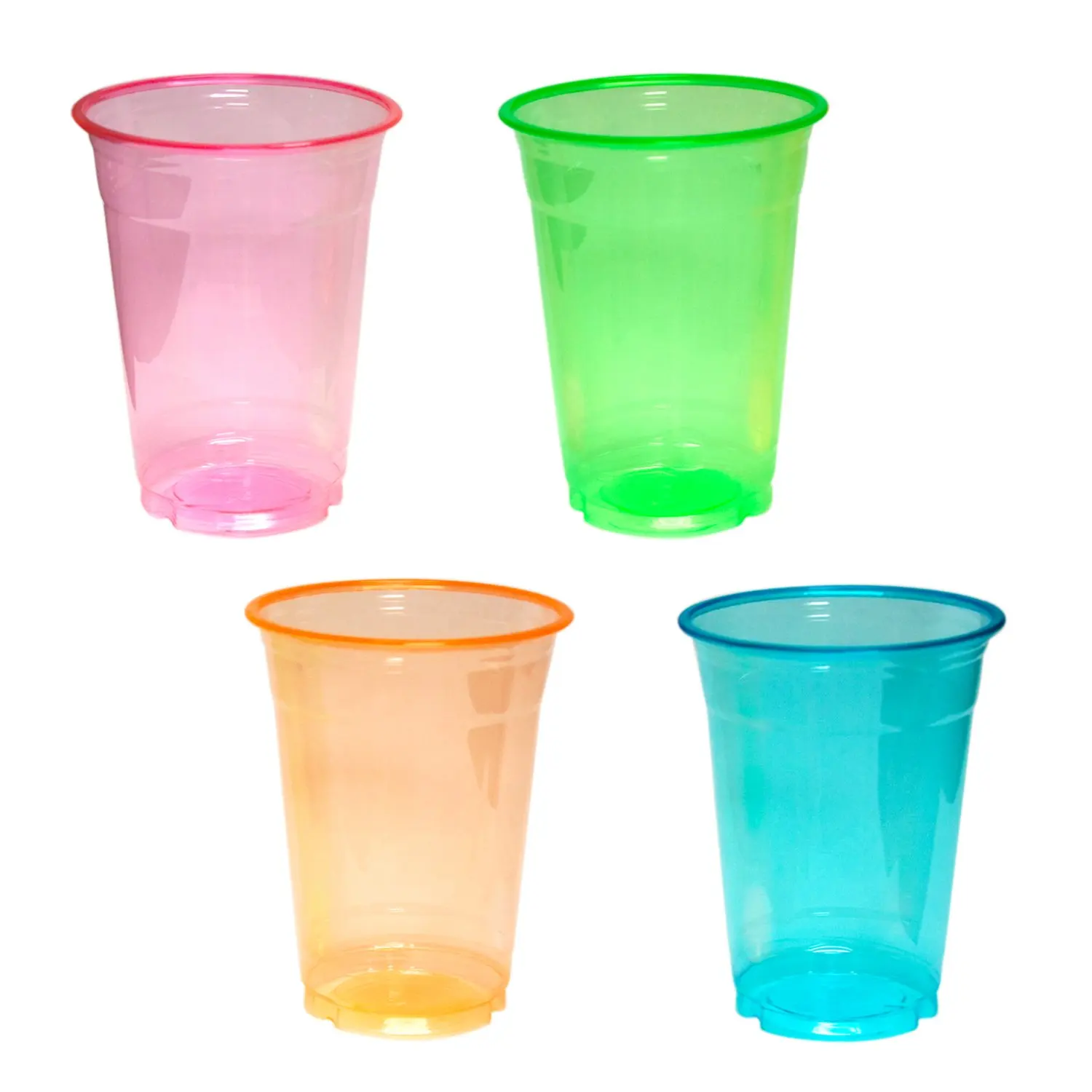 Wholesale Environment Protection 12oz 16oz Pink Colored Clear Disposable Plastic PET Cup