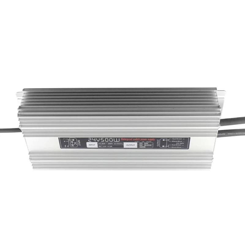 OEM 110v 230v ac to dc 24v 500w IP67 ip68 waterproof electronic led driver 12v 24v 500w outdoor waterproof led power supply 500w