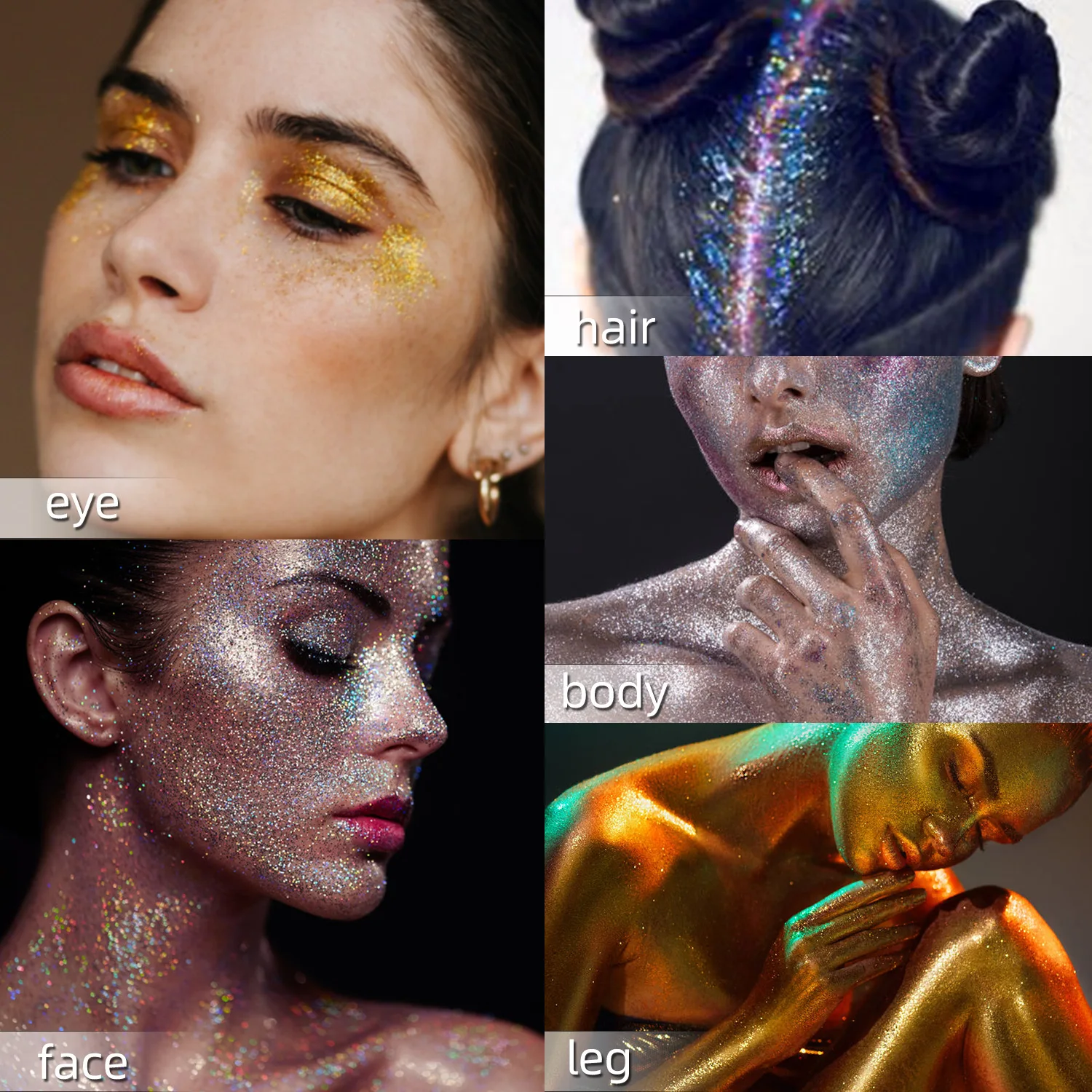 New makeup body glitter gel girl face stage makeup sequins jelly eye sequins ceremonial cosmetics body bronzer oil with glitter