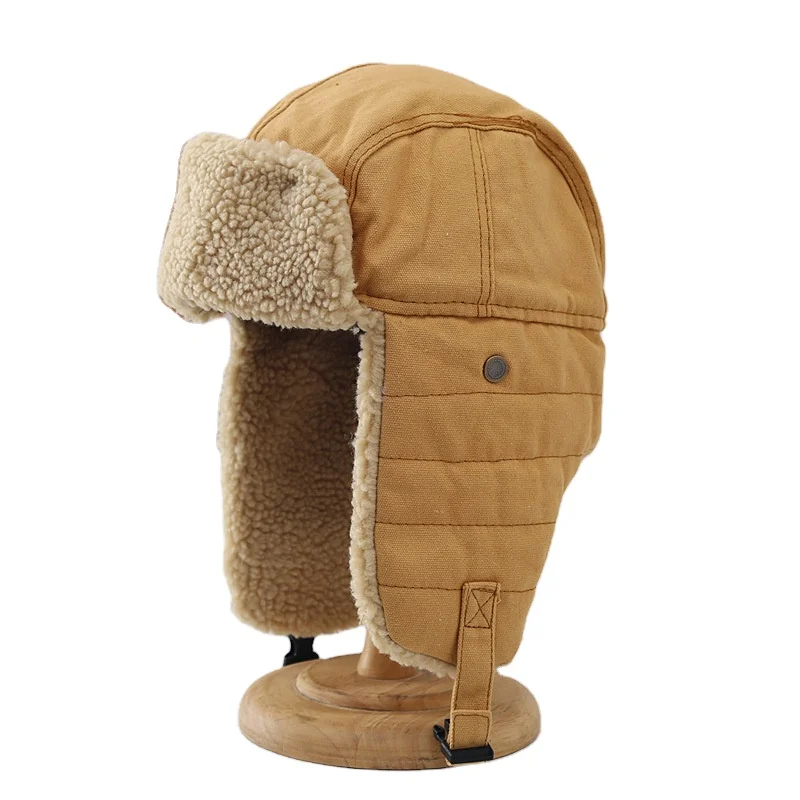 Unisex Custom Fur Trooper Earflap Trapper Waterproof Camouflage Winter Warm Ushanka Hats with Ear Flaps for Adults Sports Style