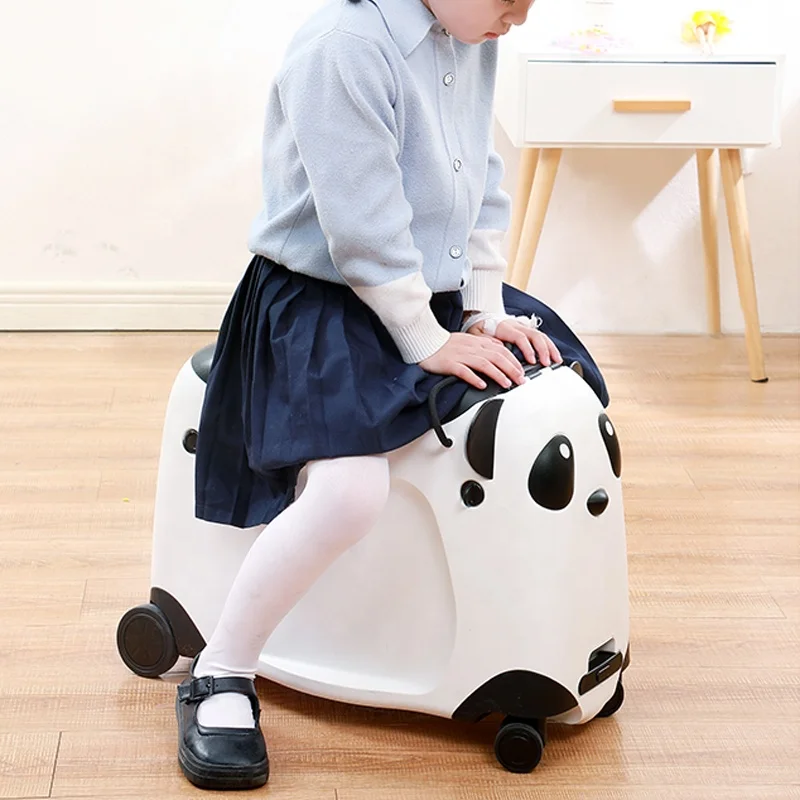 PP panda design kids trolley suitcase ride on luggage for kids 21 inch carry on luggage