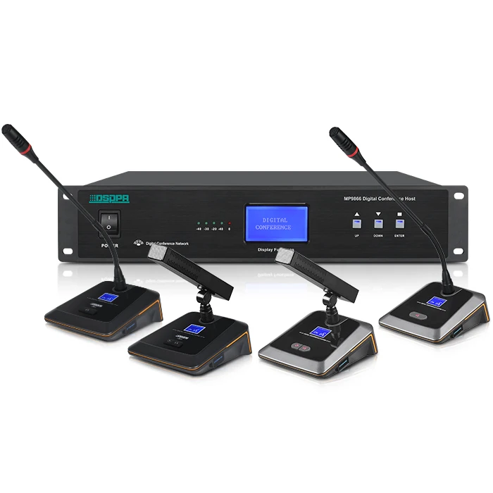 High-Speed CPU Program Editing Control Digital Conference System Support 8 PIN Wire 120 Microphone Discussion for Meeting Room