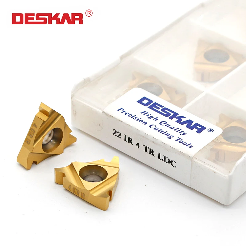 DESKAR CNC Lathe Carbide Inserts Turning Tools Machining Trapezoidal thread blade for steel parts 22ER/IR 4.0 5.0 6.0TR LDC