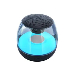 New Design OEM Stereo Sound RGB led Colorful Light blue tooth speaker with FM radio