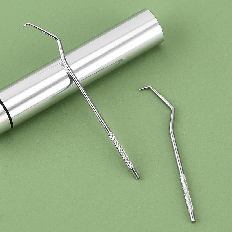 Stainless steel toothpick set for home portable tooth culling tools oral care toothpick set
