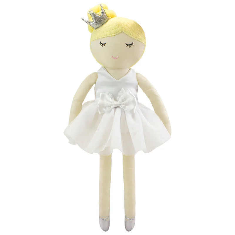 sublimation 35cm size linen fabric baby Fairy doll princess dressing up toy with crown baby birthday gift